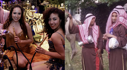 Danseres met slang voor Arabische feesten