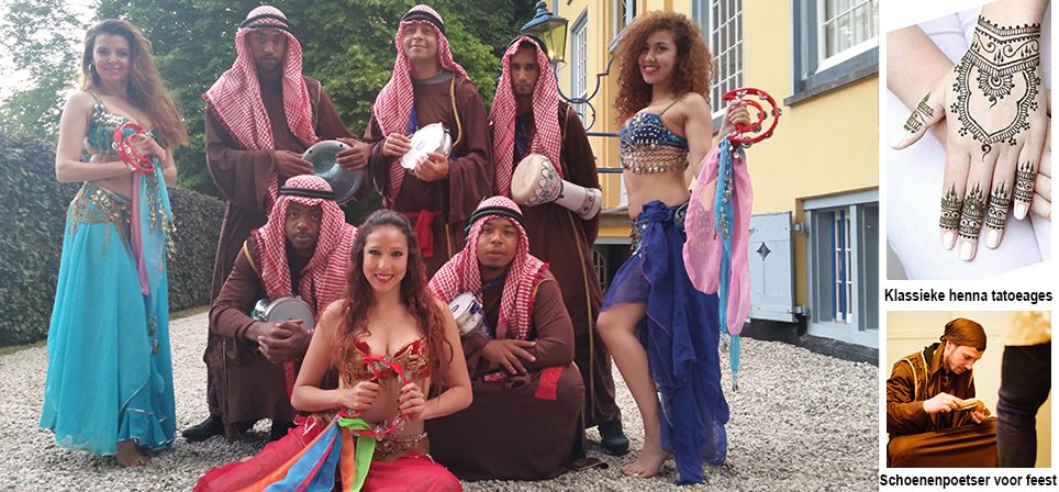 Danseres met slang voor Egyptische Thema avonden